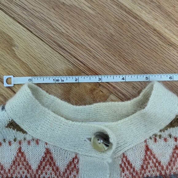 Cardigan Sweater Grandmacore Shabby Chic Ugly Christmas Holiday Party Button Up - Picture 9 of 15